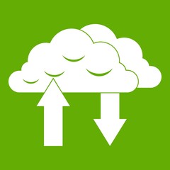 Clouds with arrows icon green