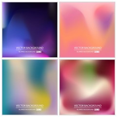 Abstract Creative concept vector multicolored blurred background set. For Web and Mobile Applications, art illustration template design, business infographic and social media, modern decoration