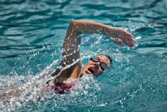 Swimmer in action