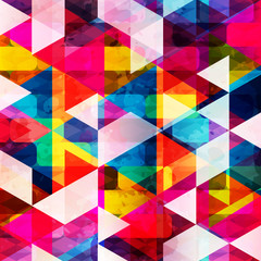 psychedelic colored polygons geometric abstract pattern grunge texture