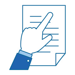 hand human with document paper isolated icon