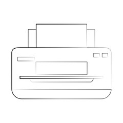 printer paper hardware icon vector illustration graphic design