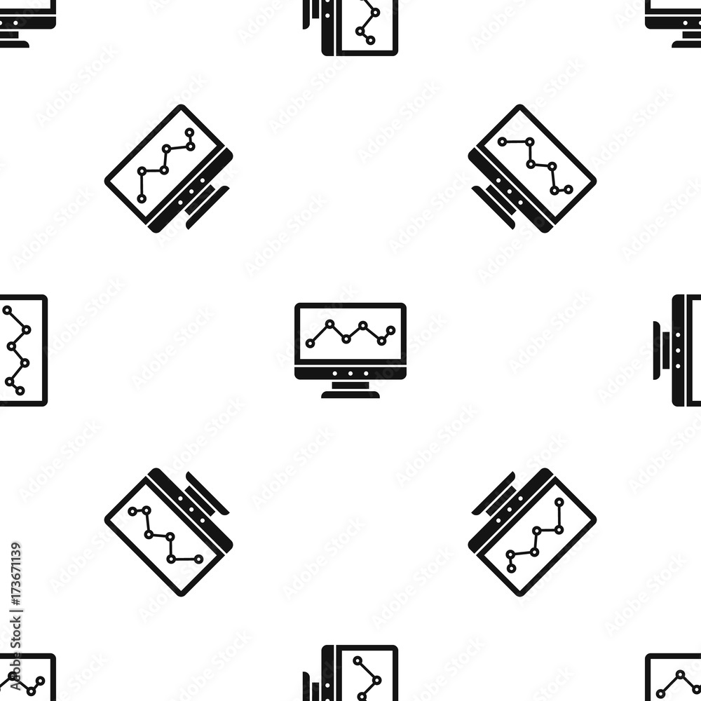 Poster graph in computer screen pattern seamless black