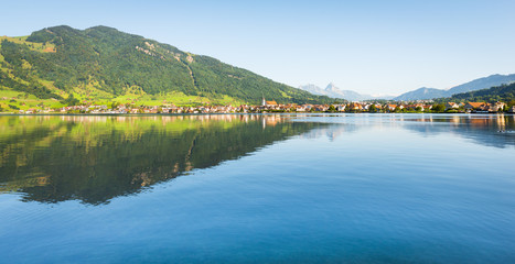 Switzerland. Arth-Goldau. Small towns in Europe. Switzerland. Arth-Goldau. Along the coast of Lake Zug.