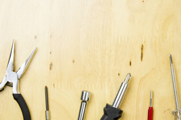 tools on wood 