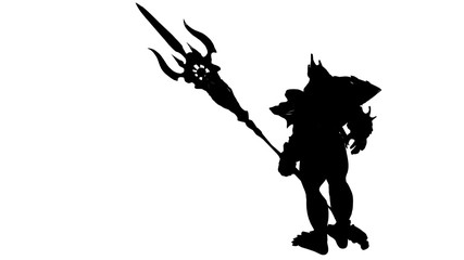 3d illustration of Neptune Silhouette. © vitanovski