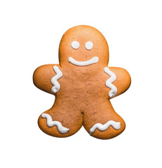 Gingerbread man, isolated on white background