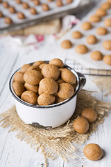 Homemade pepernoten or kruidnoten for Dutch holiday Sinterklaas