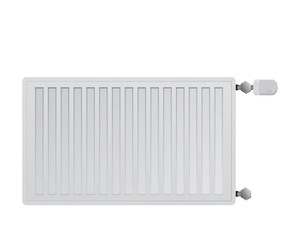 Steel panel radiator for heating rooms in winter. HVAC system.