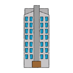 futuristic building isolated icon