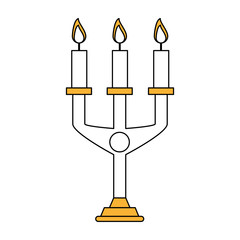 burning old candle vintage icon vector illustration graphic design