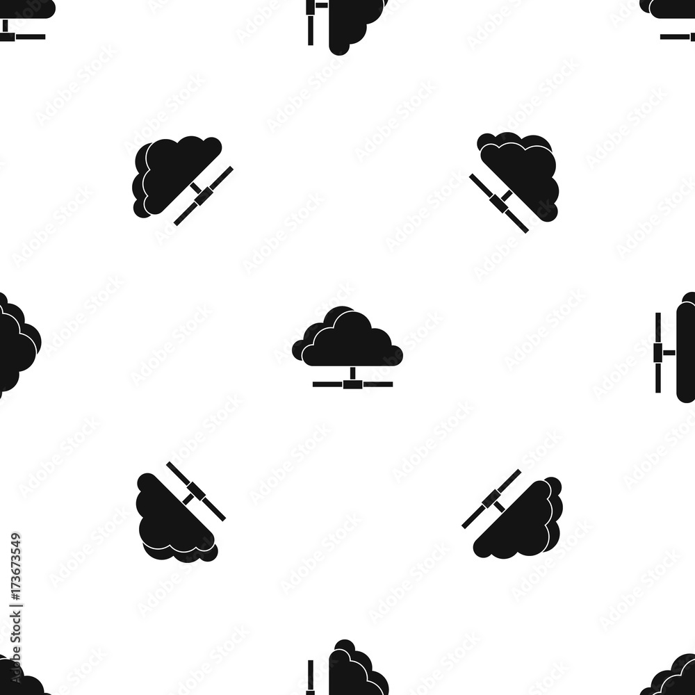 Poster cloud computing connection pattern seamless black