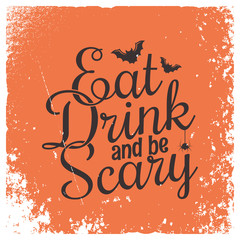 Halloween party vintage lettering background.