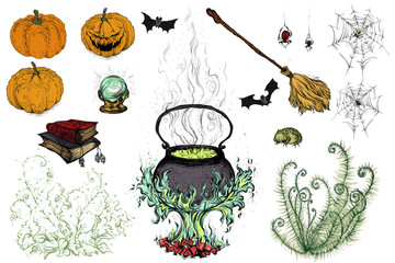A set of objects for Halloween.