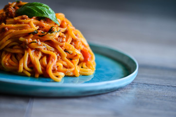 bolognese pasta - italian dish & fresh ingredients