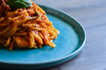 bolognese pasta - italian dish & fresh ingredients