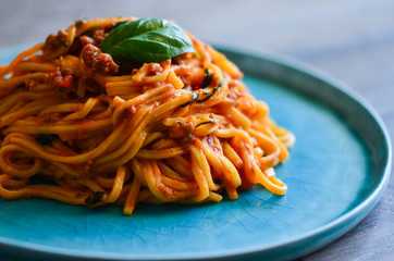 bolognese pasta - italian dish & fresh ingredients