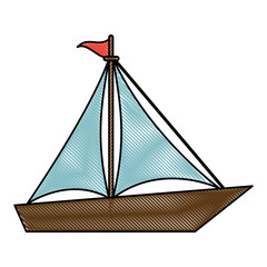 sailboat surf drawing vector icon illustration graphic design