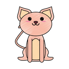 Obraz na płótnie Canvas smiling pet cat vector icon illustration graphic design