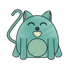 smiling pet cat vector icon illustration graphic design