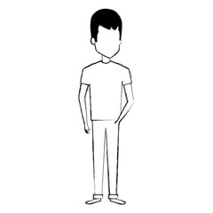 young man standing avatar character