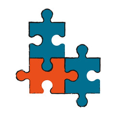 Fototapeta premium jigsaw puzzle pieces vector icon illustration graphic design