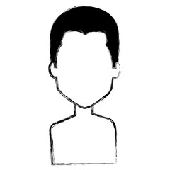 young man shirtless avatar character vector illustration design