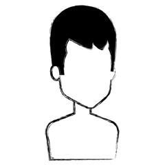 young man shirtless avatar character vector illustration design