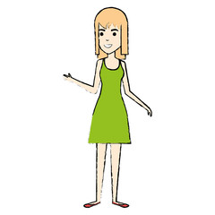 beautiful woman standing avatar character vector illustration design