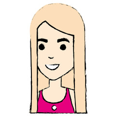 beautiful woman avatar character vector illustration design