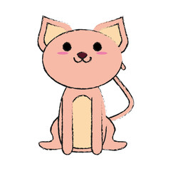 smiling pet cat vector icon illustration graphic design