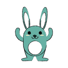 pet rabbit smiling vector icon illustration graphic design