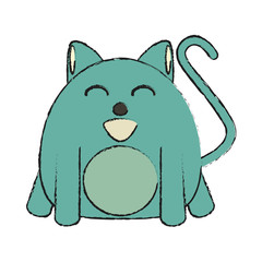 smiling pet cat vector icon illustration graphic design