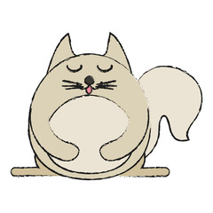 satisfied pet cat vector icon illustration graphic design