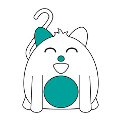 smiling pet cat vector icon illustration graphic design