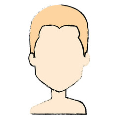 young man shirtless avatar character vector illustration design
