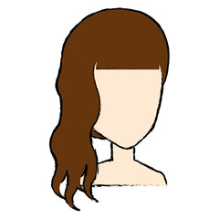 beautiful woman shirtless avatar character vector illustration design