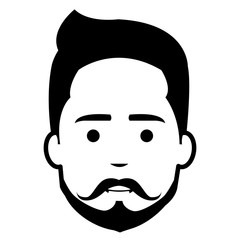 Obraz premium young man head avatar character vector illustration design