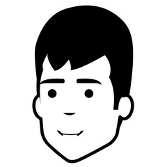 young man head avatar character vector illustration design