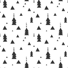 Black and white wrapping paper. Vector seamless geometric pattern with triangles.