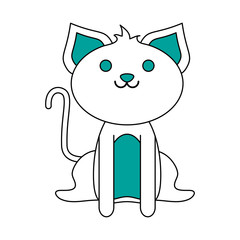 smiling pet cat vector icon illustration graphic design