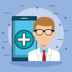Fototapeta na wymiar health medicine online icons vector illustration design