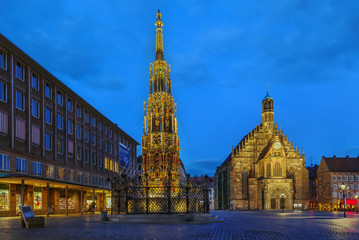 Schöner Brunnen Brunnen, Nürnberg, Deutschland © borisb17