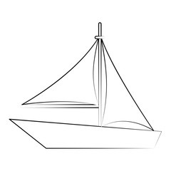 sailboat surf drawing vector icon illustration graphic design