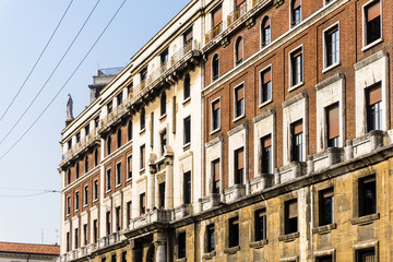 Traditional antique city building in Milan