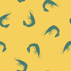 Seamless pattern with prawns for your design