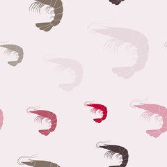 Seamless pattern with prawns for your design