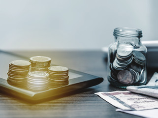 Online banking and internet banking and mobile banking concept