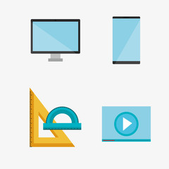 education tools set icons vector illustration design