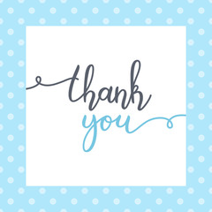 thank you lettering, vector handwritten text, card template